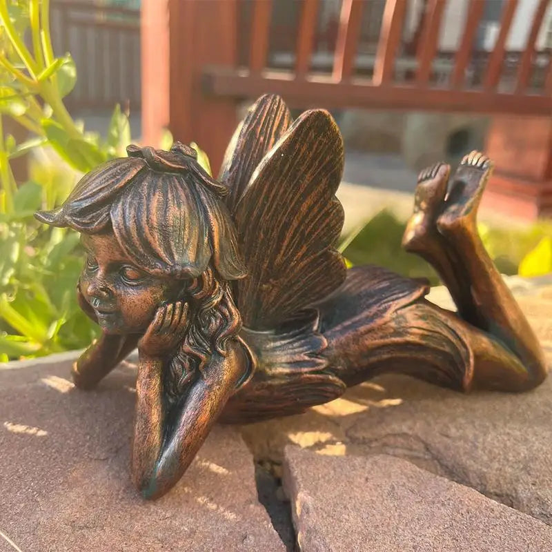 Fairy Angel Figurines Decorative Angel Figurines Garden Statue Garden Miniatures Romantic Garden Decorations for Balcony Porch