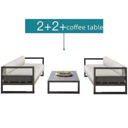 Nordic Style Two Seats All Weather Outdoor Furniture Metal Outdoor Furniture, Aluminum Outdoor Furniture Set