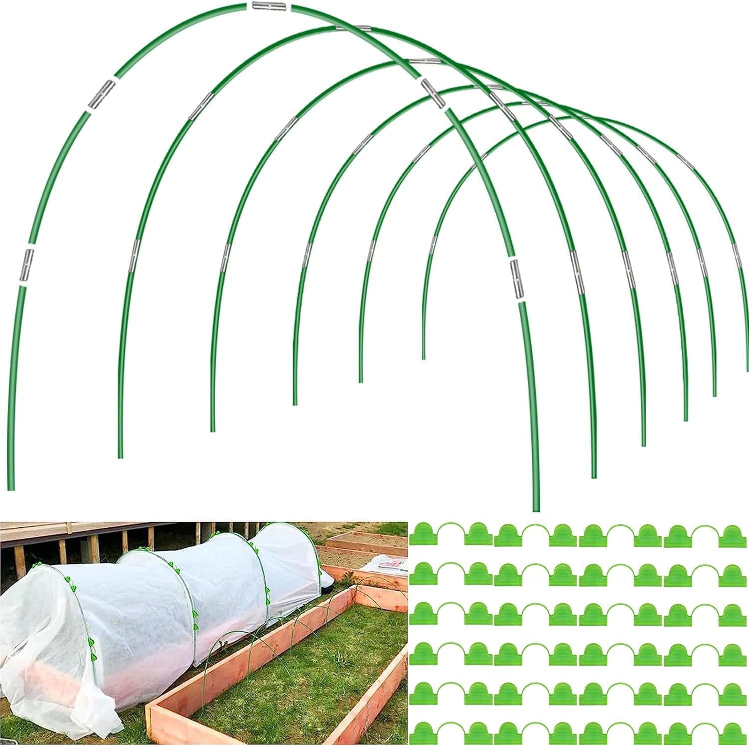 Garden Hoops for Raised Beds Row Cover, 36Pcs 8Ft Greenhouse Garden Grow Tunnel