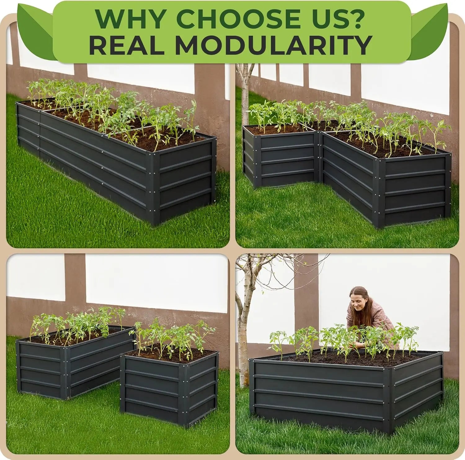 8×2×2Ft Galvanized Raised Garden Bed Kit - Galvanized Planter Outdoor Raised Garden Boxes - Large Metal Raised Garden Beds for V
