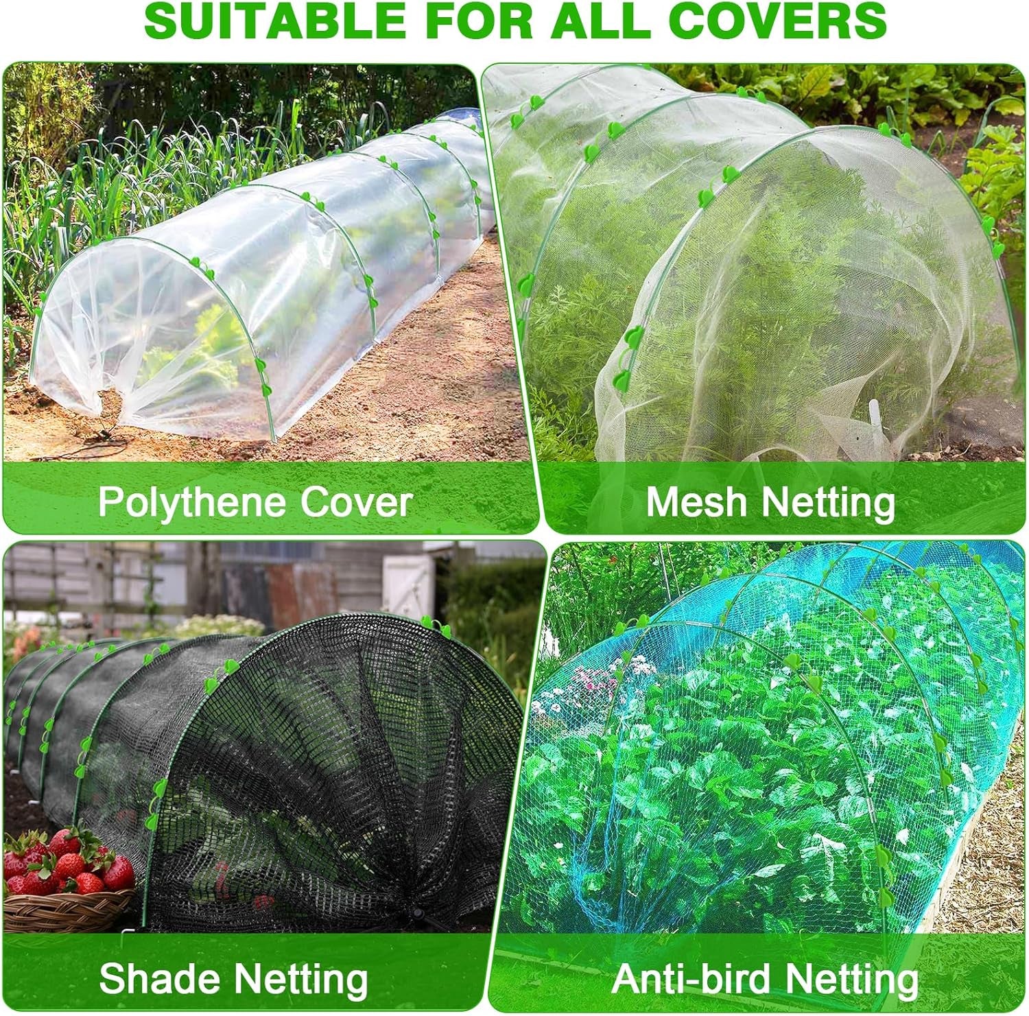 Garden Hoops for Raised Beds Row Cover, 36Pcs 8Ft Greenhouse Garden Grow Tunnel