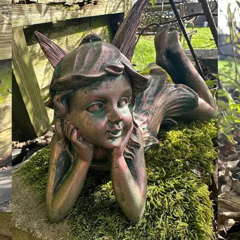 Fairy Angel Figurines Decorative Angel Figurines Garden Statue Garden Miniatures Romantic Garden Decorations for Balcony Porch