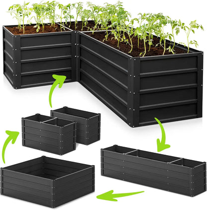 8×2×2Ft Galvanized Raised Garden Bed Kit - Galvanized Planter Outdoor Raised Garden Boxes - Large Metal Raised Garden Beds for V