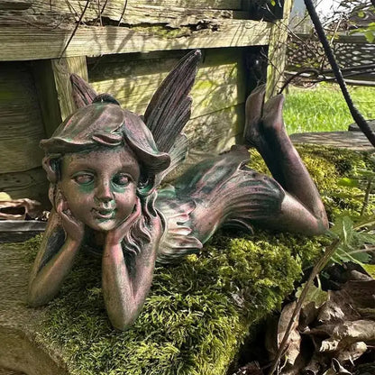 Fairy Angel Figurines Decorative Angel Figurines Garden Statue Garden Miniatures Romantic Garden Decorations for Balcony Porch
