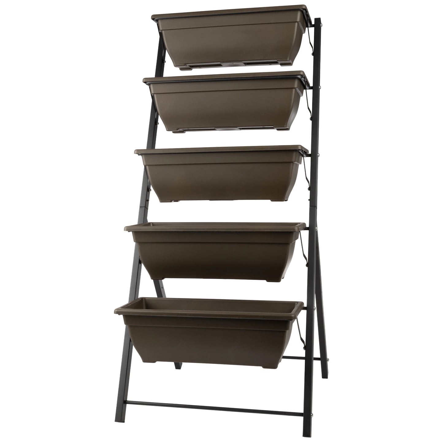 5 Tier Vertical Planter Raised Garden Beds, Brown