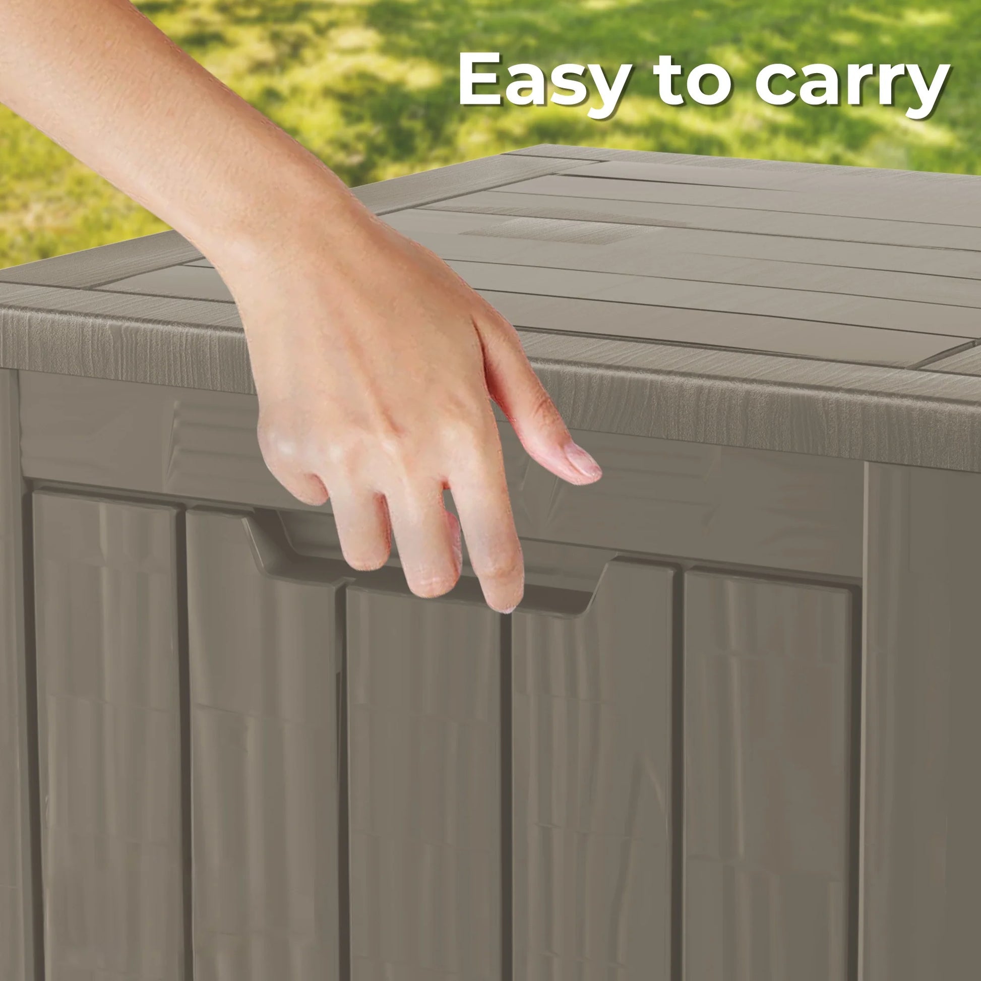 35 Gallon Lockable Resin Deck Box, Waterproof & Outdoor Storage Box for Outdoor Cushion Storage and Outdoor Delivery Storage,Brown