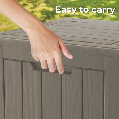 35 Gallon Lockable Resin Deck Box, Waterproof & Outdoor Storage Box for Outdoor Cushion Storage and Outdoor Delivery Storage,Brown