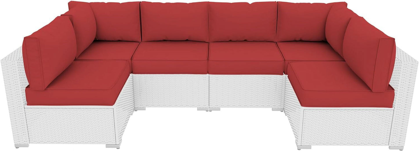 Outdoor Cushions for Patio Furniture Replacement, Patio Furniture Cushions, Deep Seat Patio Cushions, Patio Seat Cushions for Outdoor Sectional (Red)