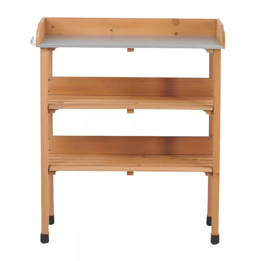 3 Layers Outdoor Work Bench Wood Outdoor Side Table