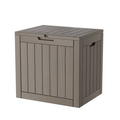 35 Gallon Lockable Resin Deck Box, Waterproof & Outdoor Storage Box for Outdoor Cushion Storage and Outdoor Delivery Storage,Brown