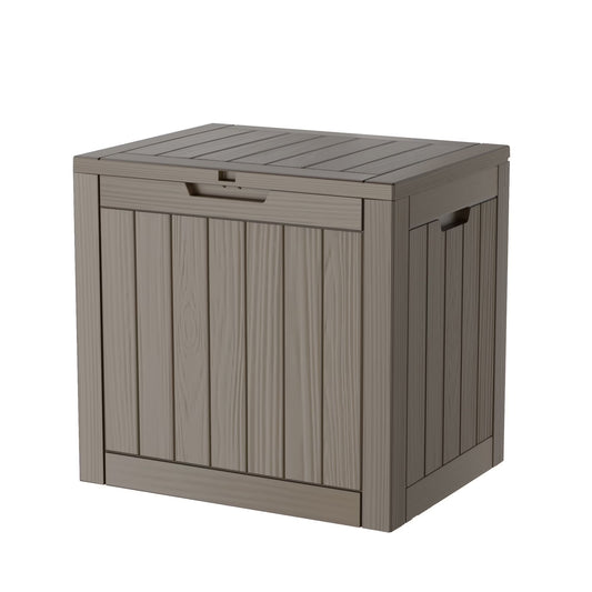 35 Gallon Lockable Resin Deck Box, Waterproof & Outdoor Storage Box for Outdoor Cushion Storage and Outdoor Delivery Storage,Brown